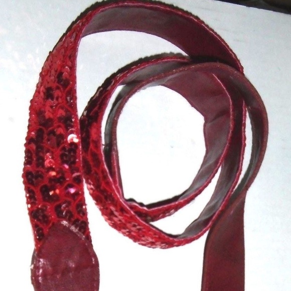 Beautiful Sequined Silvertone Buckle Belt